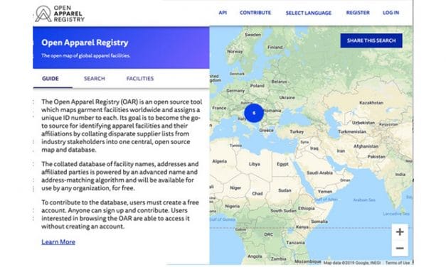 Map of apparel facilities launched by OAR