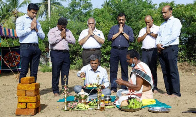 Foundation stone for Aditya Birla Public School laid at Pallipalayam, Tamil Nadu a major weaving and spinning hub by Grasim Industries Ltd.