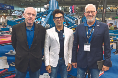Peter Walsh (L), Danny Sweem (R) from M&R Print with Dhaval Dadia, DCC