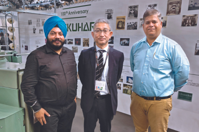 Pradeep Singh (L), Sujit Berde (R) from BJS International with Masanori Fukuhara from Fukuhara Industrial