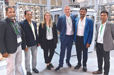 Rajini Kant, M. M. Elango from Yuvraj Merch with Uwe Heintel from Vanguard Pailung (R-L)