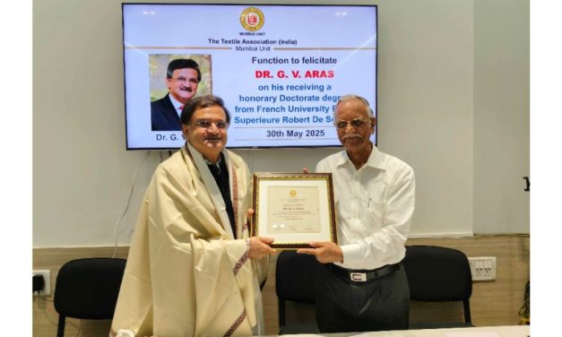 TAI Mumbai felicitates Dr. G. V. Aras for Prestigious Honorary Doctorate