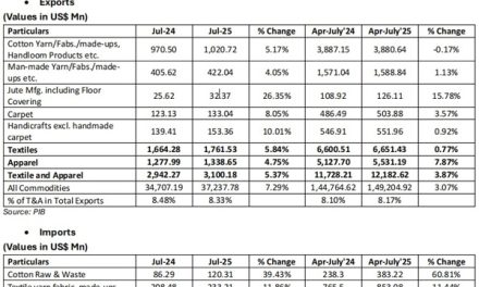 CITI analysis of exports and imports of T&A for July 2025