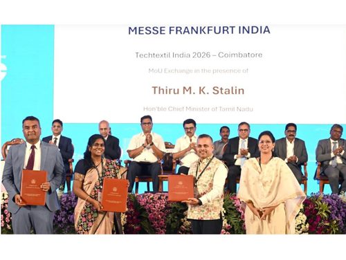Messe Frankfurt Trade Fairs India signed an MoU with Dept. of Textiles & Guidance TN, Govt. to launch the Techtextil India Summit in Coimbatore