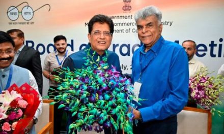 Union Commerce & Industry Minister Shri Piyush Goyal sets USD 1 trillion export target for FY 2026-27 at BOT meet; AEPC Chairman extends full support